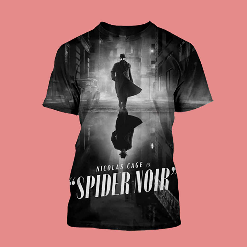 Spider-Noir Starring Nicolas Cage Marvel New Series 2026 On Prime Original Black And White Shirt
