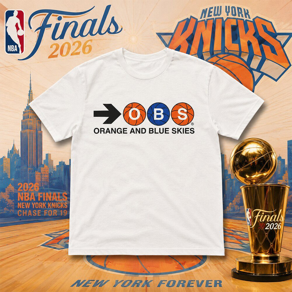 Spike Lee Orange and Blue Skies Shirt 2026 Finals Game 2 Brooklyn T-Shirt Gifts For Basketball Fan