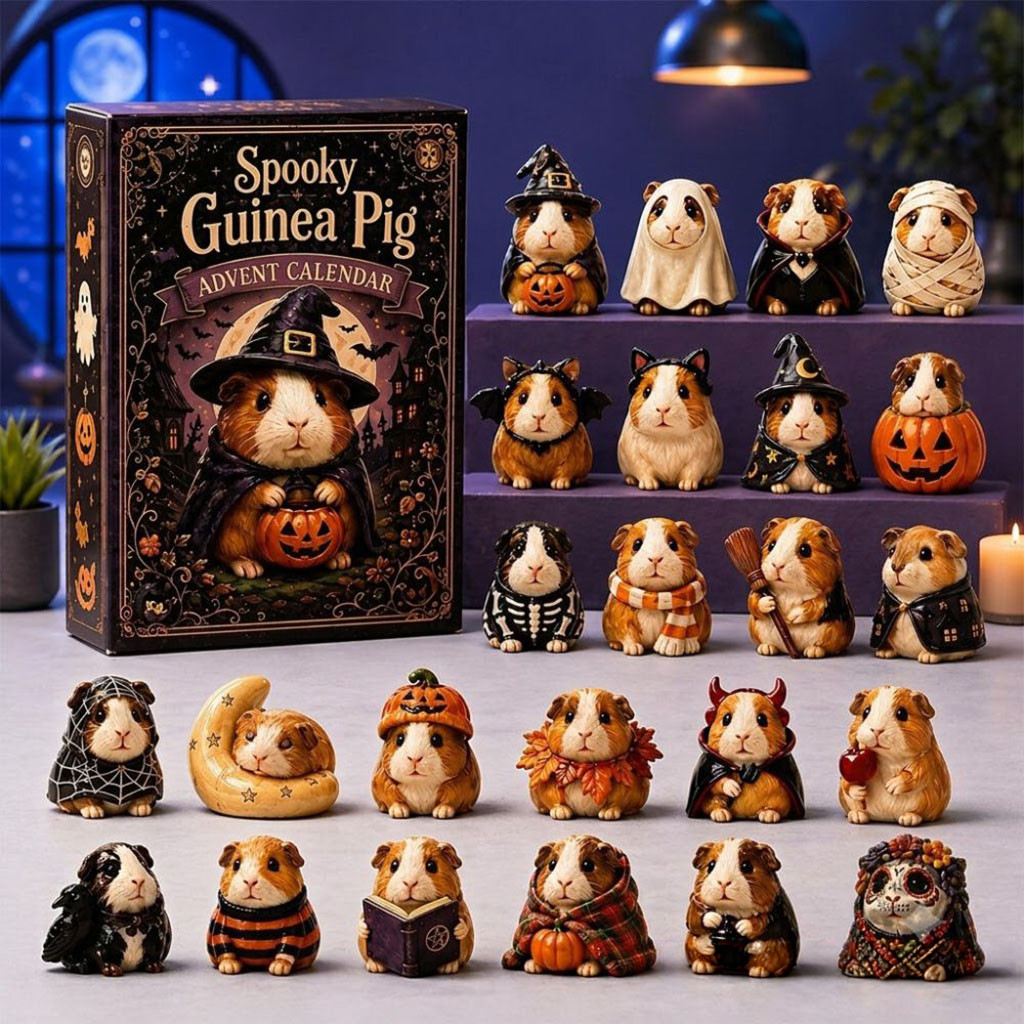 Spooky Guinea Pig Halloween Advent Calendar Cute Animal Countdown Box Gifts For Friends