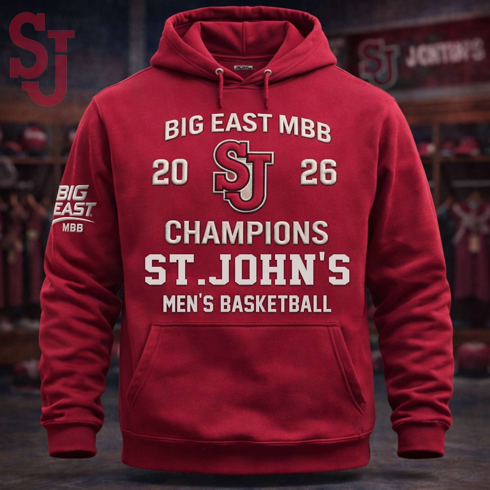 St John's Red Storm Big East Tournament Champions Hoodie Best Gifts For Basketball Fans