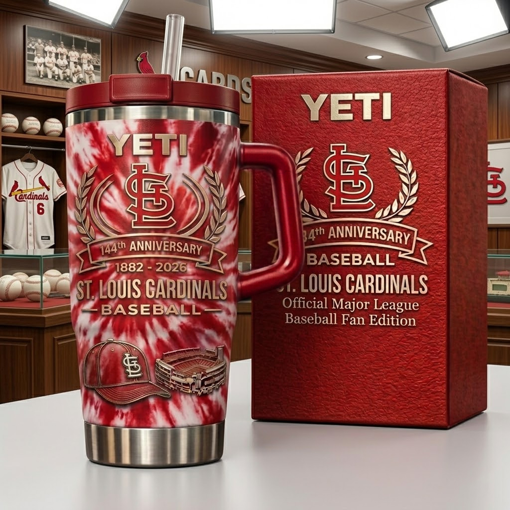 St Louis Cardinals 144th Anniversary 1882 2026 Tumbler Cardinals Merch Gifts For Baseball Fans