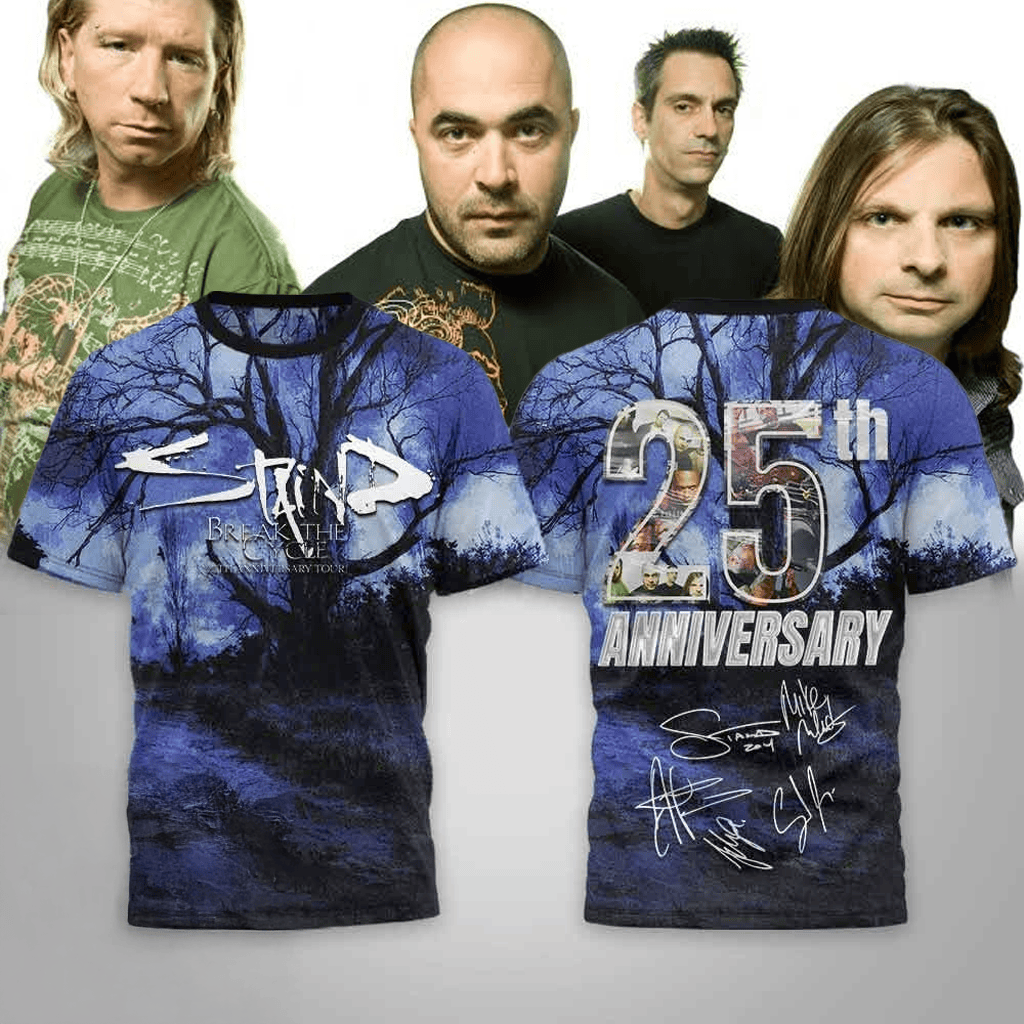 Staind Break The Cycle 25Th Anniversary T-Shirt Staind Merch Music Lover Gift Ideas For Him