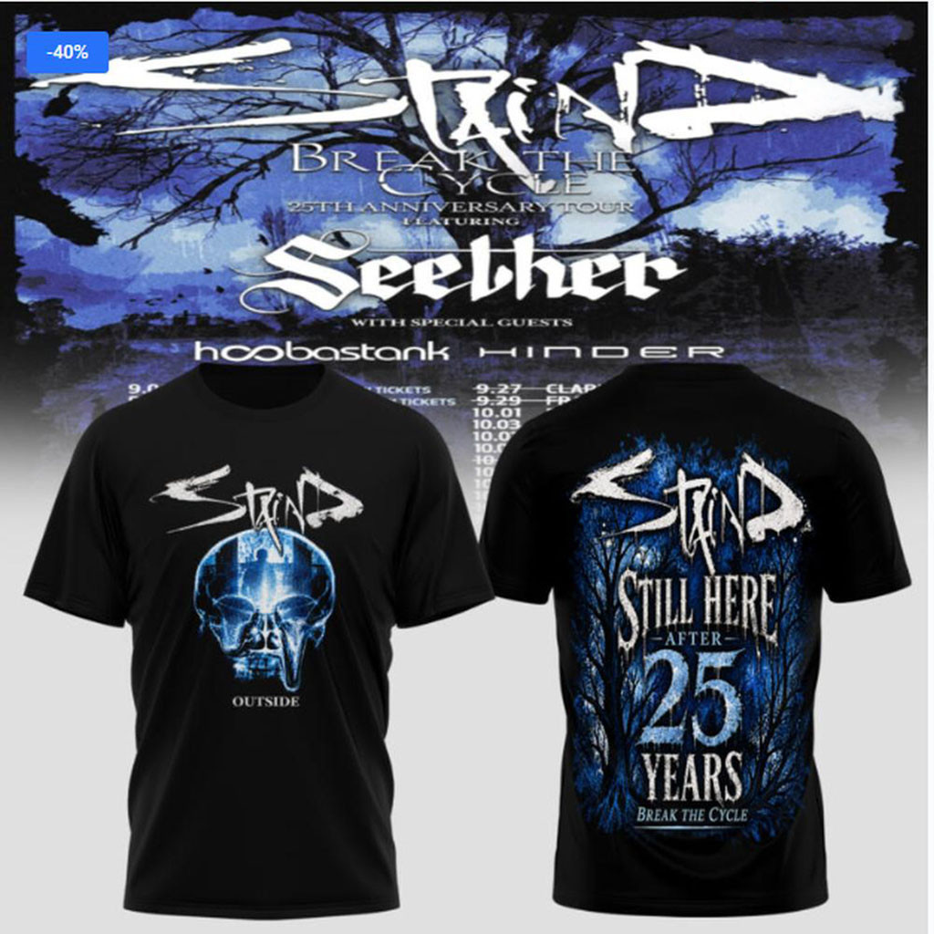 Staind Break The Cycle 25th Anniversary Tour T-Shirt Staind Merch Gifts For Music Lovers
