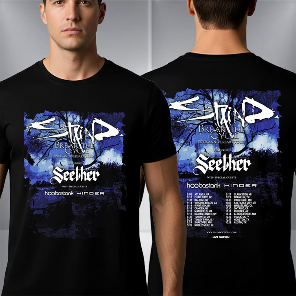 Staind Break The Cycle 25th Anniversary Tour T-Shirt Staind Merch Perfect Father's Day Gifts
