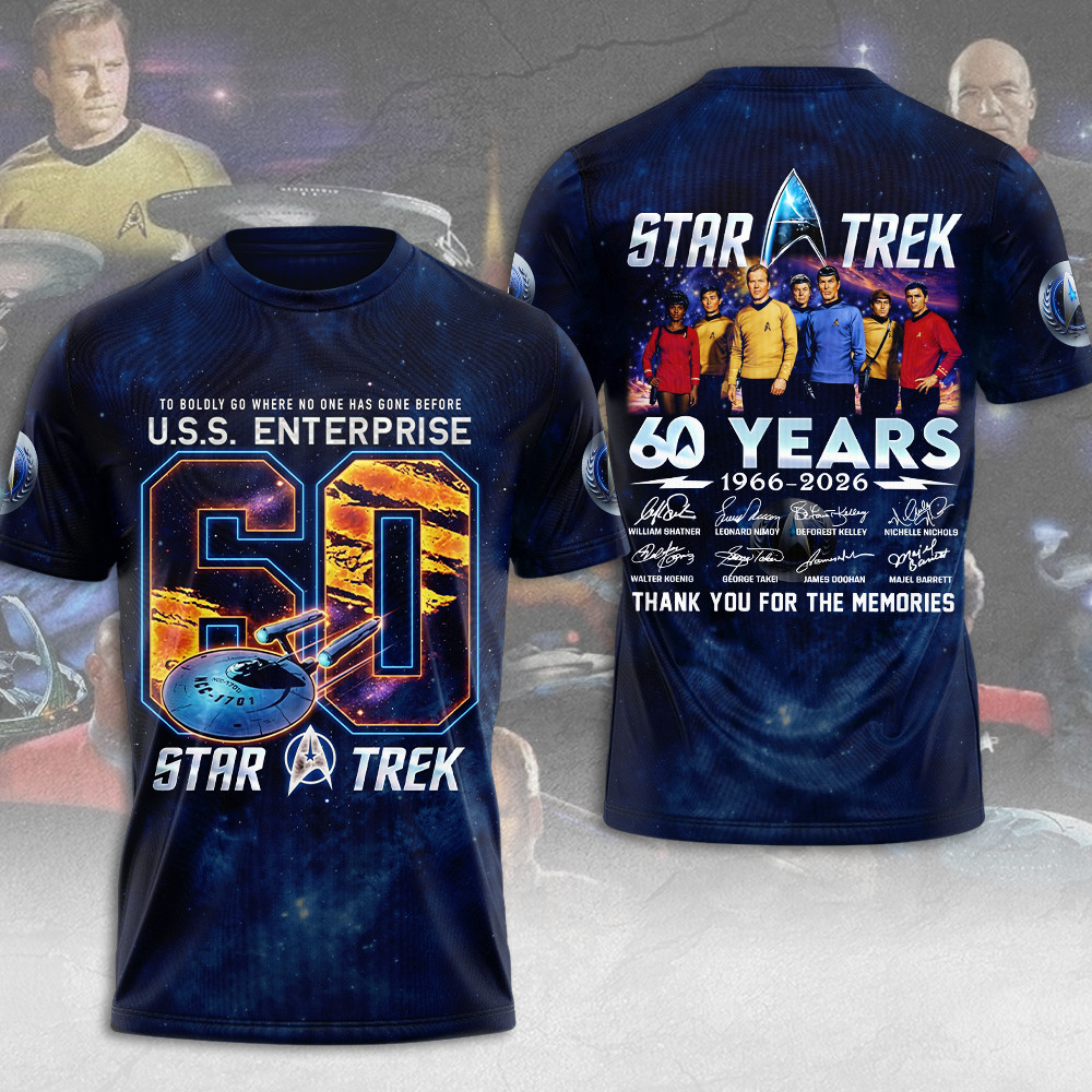 Star Trek 60 Years 1966 2026 Anniversary T-Shirt Star Trek Merch Gifts For Fans