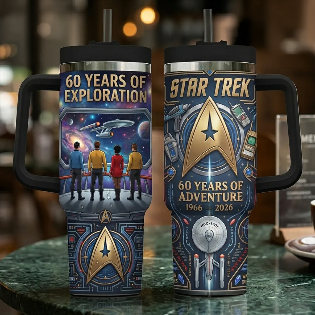 Star Trek 60th Anniversary 1966-2026 40 Oz Stanley Handle Tumbler Star Trek Merch Gifts Ideas