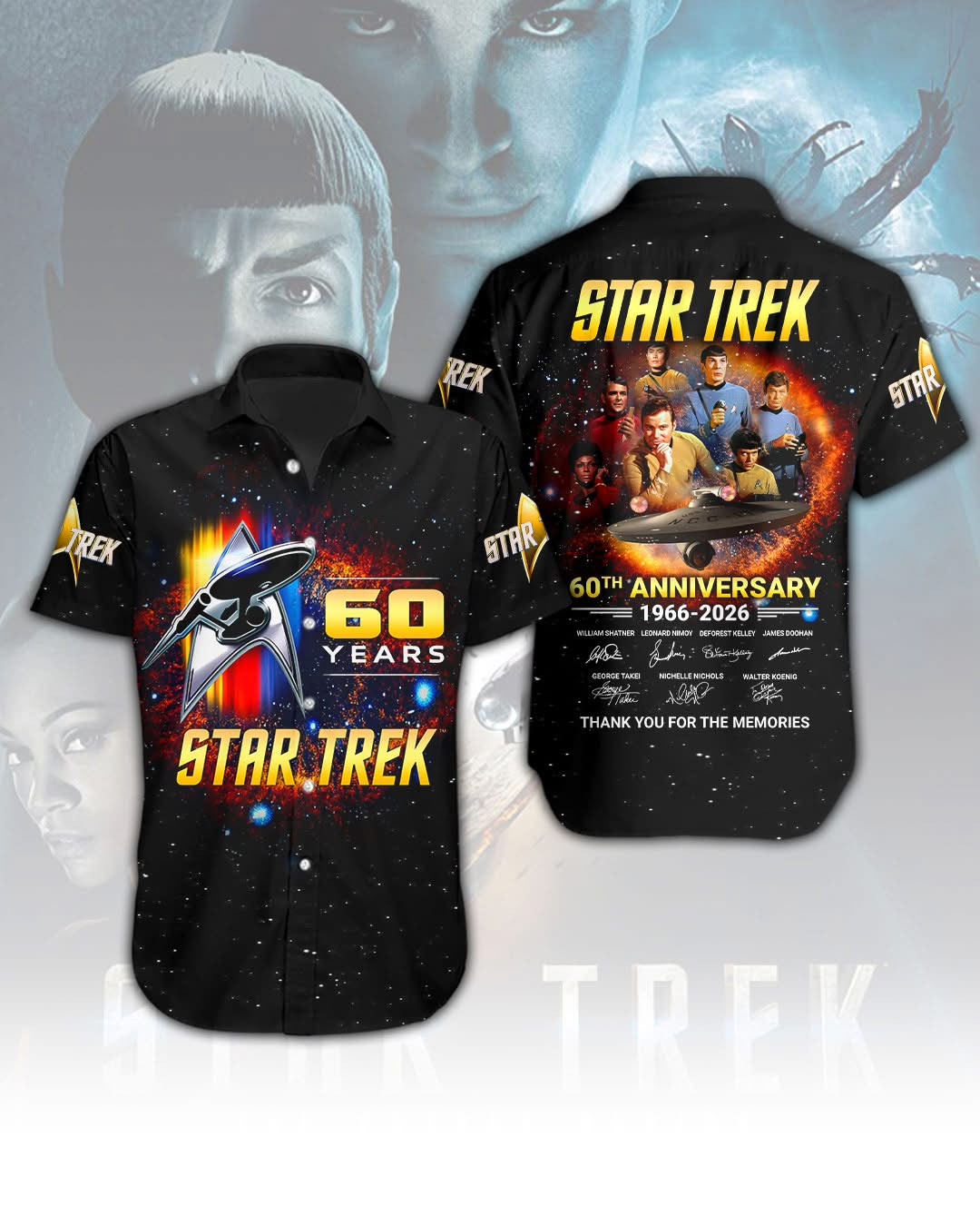 Star Trek 60th Anniversary 1966 2026 Hawaiian Shirt Thank You For The Memories Aloha Shirt