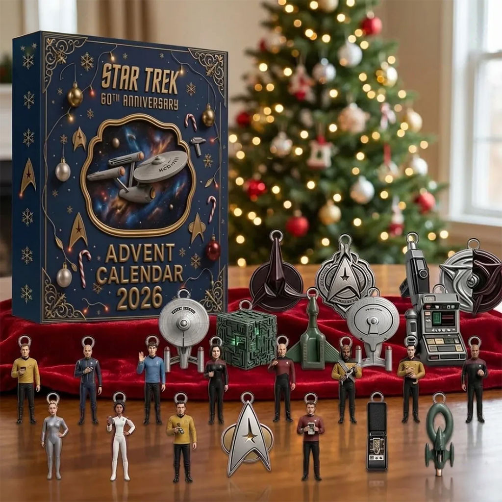 Star Trek 60th Anniversary 2026 Advent Calendar Sci Fi Christmas Ornaments Star Trek Merch