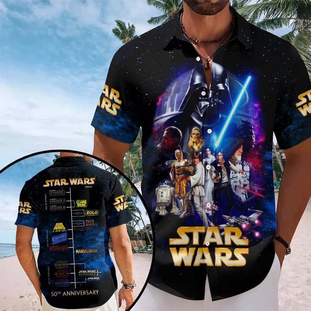 Star Wars 50th Anniversary Darth Vader 2026 Hawaiian Shirt Star Wars Merch Movie Fan Gear