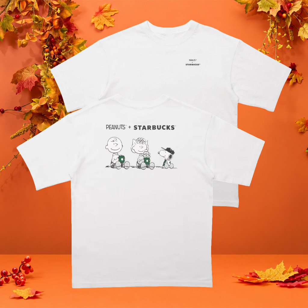 Starbucks X Peanuts Merch 2026 Snoopy Charlie Brown Sally T-Shirt Collab Tee Gift For Fans