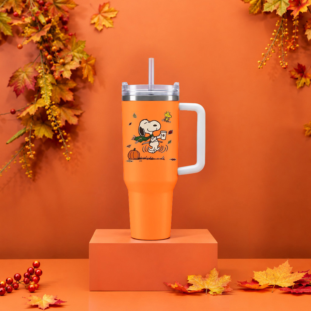 Starbucks X Peanuts Merch 2026 Snoopy Woodstock Tumbler Orange Snoopy Cups Fall Presents