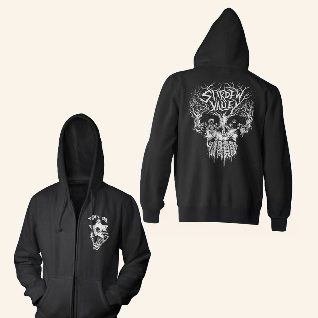 Stardew Valley Merch Skulldew Valley Zip Up Hoodie Gift Ideas For Dad