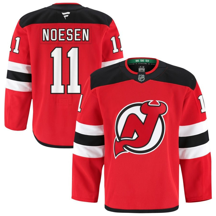 Stefan Noesen New Jersey Devils 2025 Home Pro Jersey - Red 1 Stefan Noesen New Jersey Devils 2025 Home Pro Jersey - Red