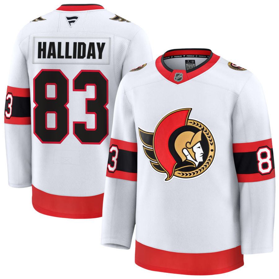 Stephen Halliday Ottawa Senators 2025 Away Jersey - White 1 Stephen Halliday Ottawa Senators 2025 Away Jersey - White