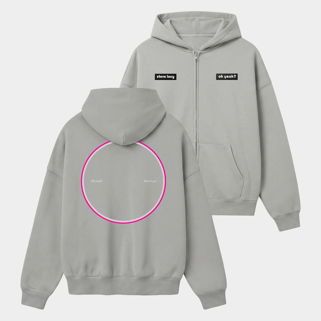 Steve Lacy Merch 2026 Double Label Zip Hoodie Steve Lacy Oh Yeah Clothing Gifts For Music Fans