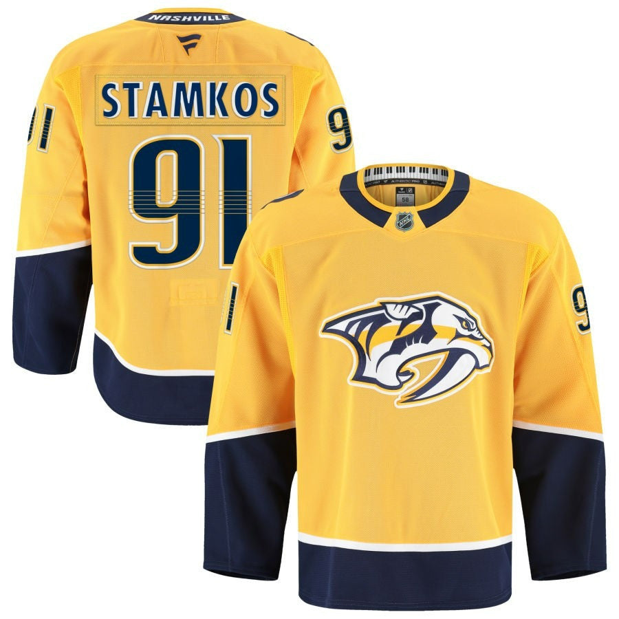 Steven Stamkos Nashville Predators 2025 Home Premium Gold Jersey 1 Steven Stamkos Nashville Predators 2025 Home Premium Gold Jersey
