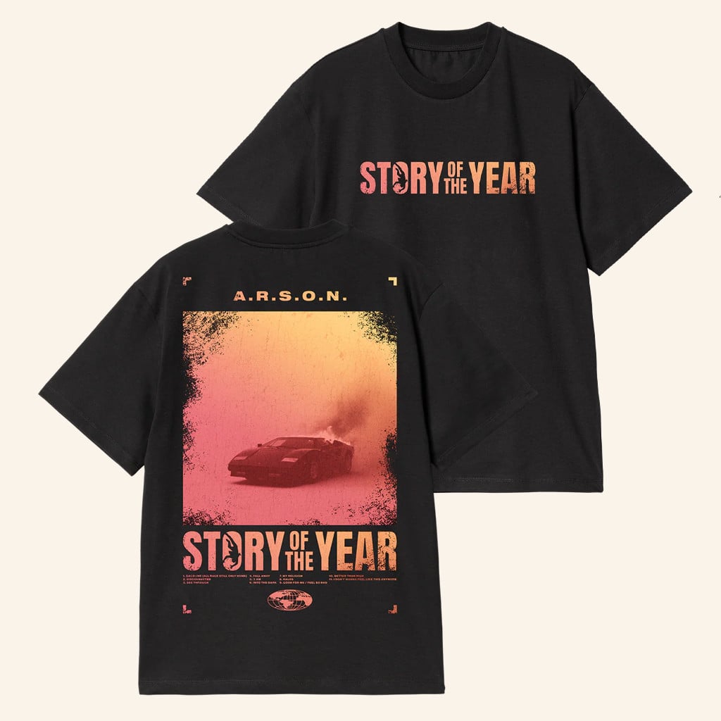 Story Of The Year Merch ARSON Album Black T-Shirt Gifts For Rock Fans