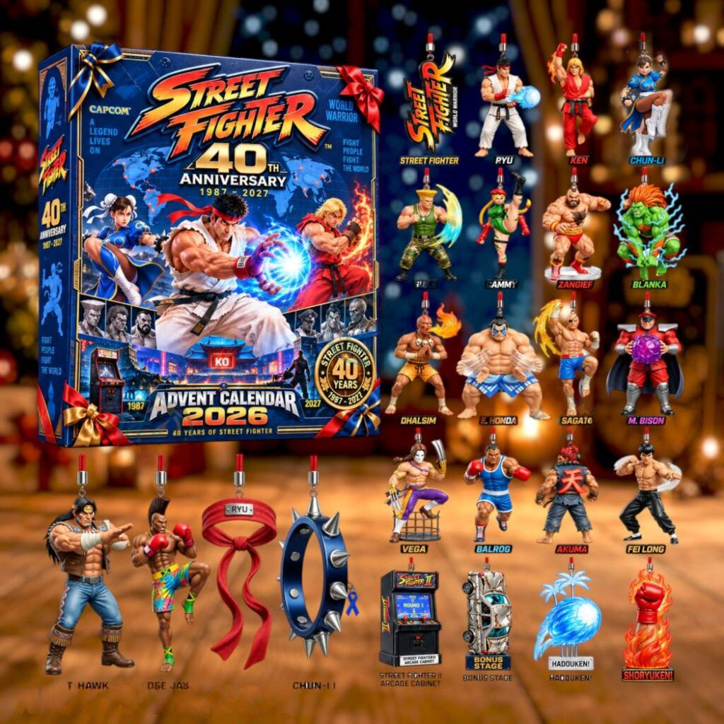 Street Fighter 40th Anniversary 2026 Advent Calendar Christmas Ornaments Street Fighter Merch