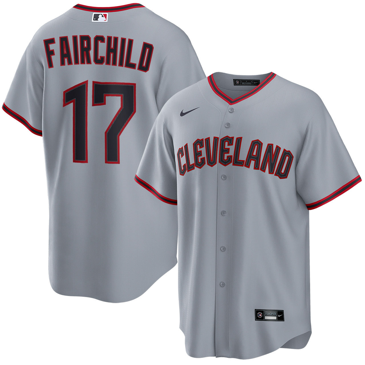 Stuart Fairchild Cleveland Guardians 2026 Road Jersey - Grey