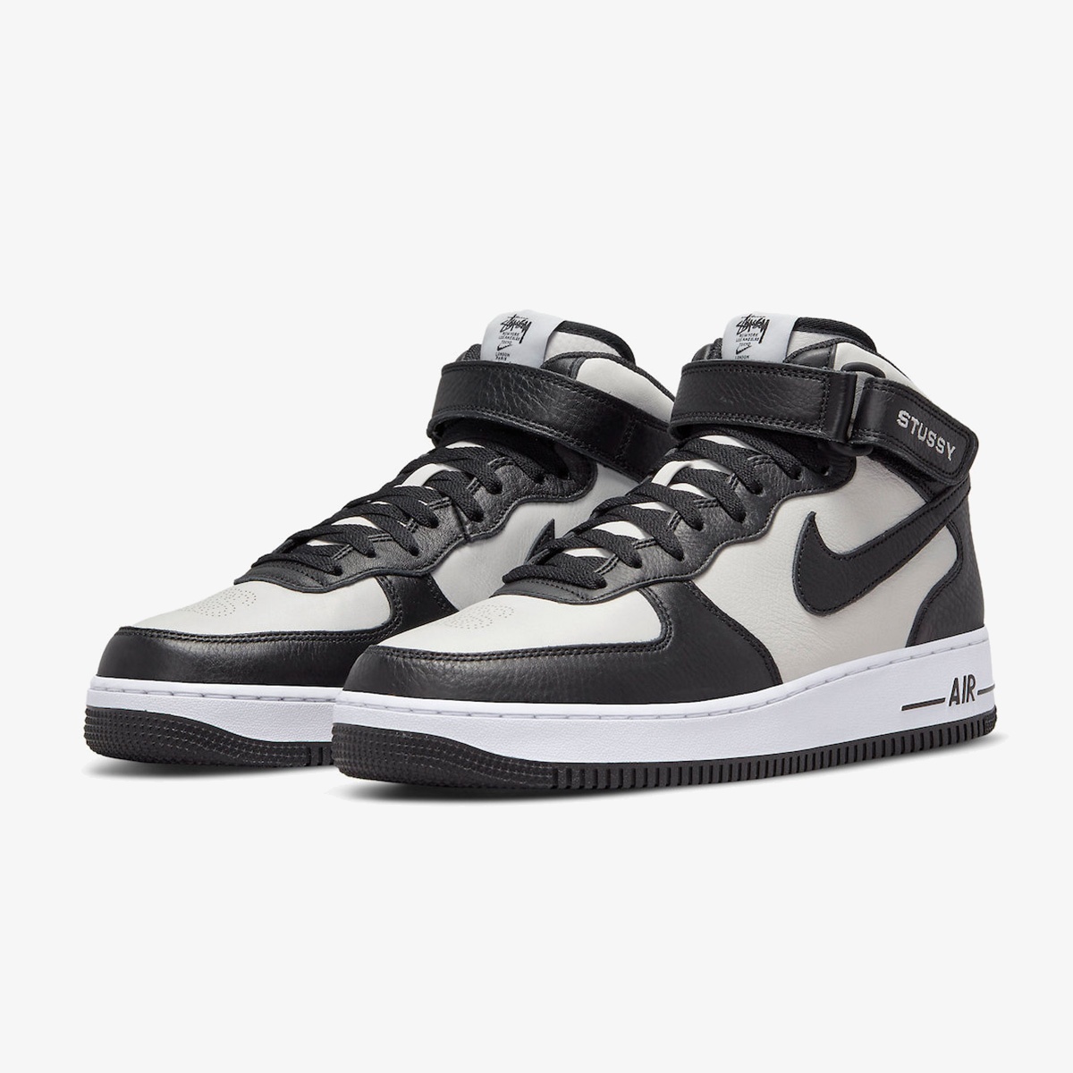 Stussy x Nike Air Force 1 Mid 'Black White' - Image 3