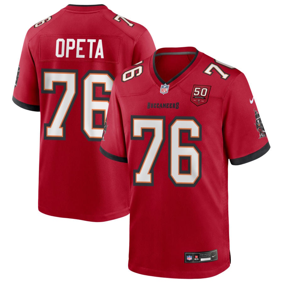 Sua Opeta Tampa Bay Buccaneers 2025 50th Season Game Jersey - Red