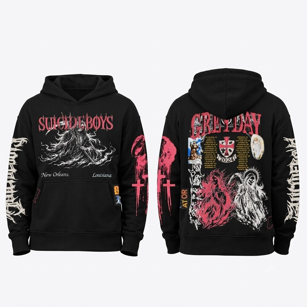 SuicideboyS Greyday 2026 Tour Grim Reaper Black Zip Up Hoodie SuicideboyS Merch Fan Gifts - Image 2