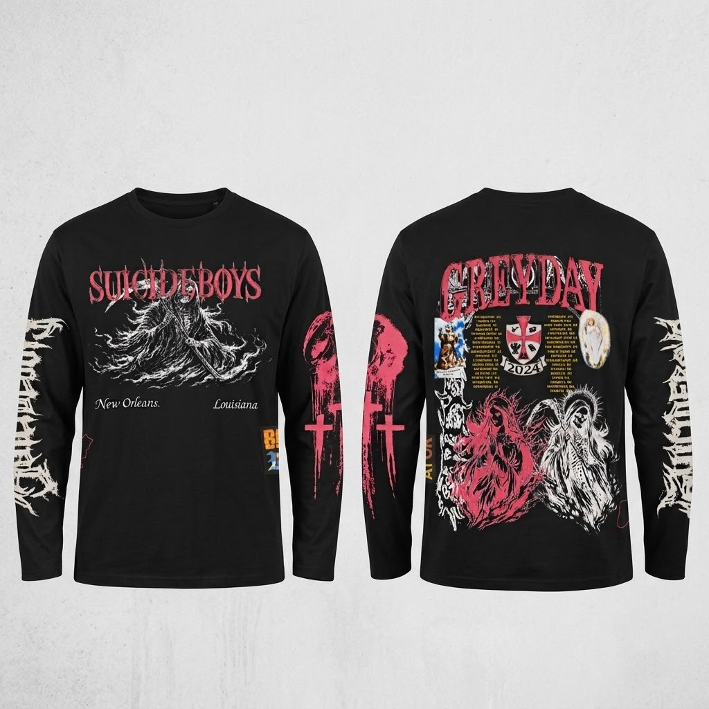 SuicideboyS Greyday 2026 Tour Grim Reaper Black Zip Up Hoodie SuicideboyS Merch Fan Gifts - Image 3