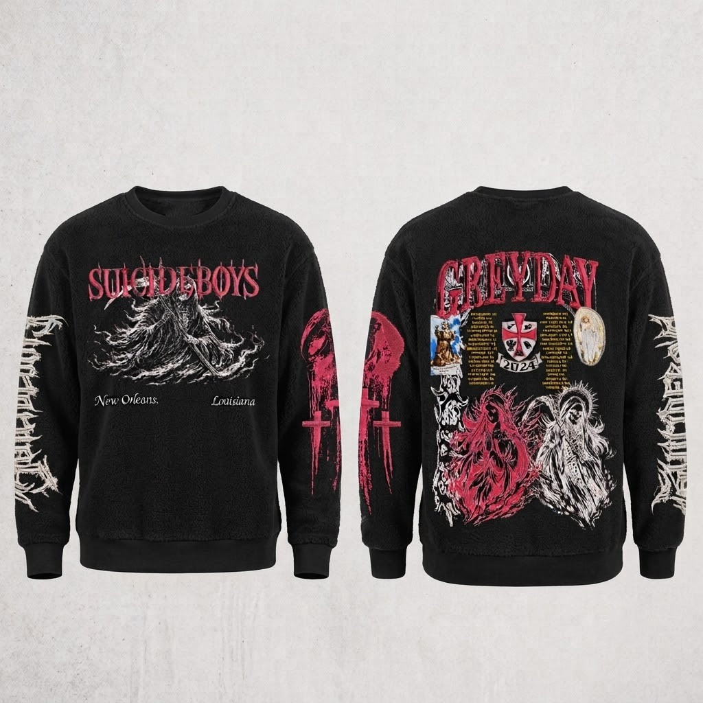 SuicideboyS Greyday 2026 Tour Grim Reaper Black Zip Up Hoodie SuicideboyS Merch Fan Gifts - Image 5