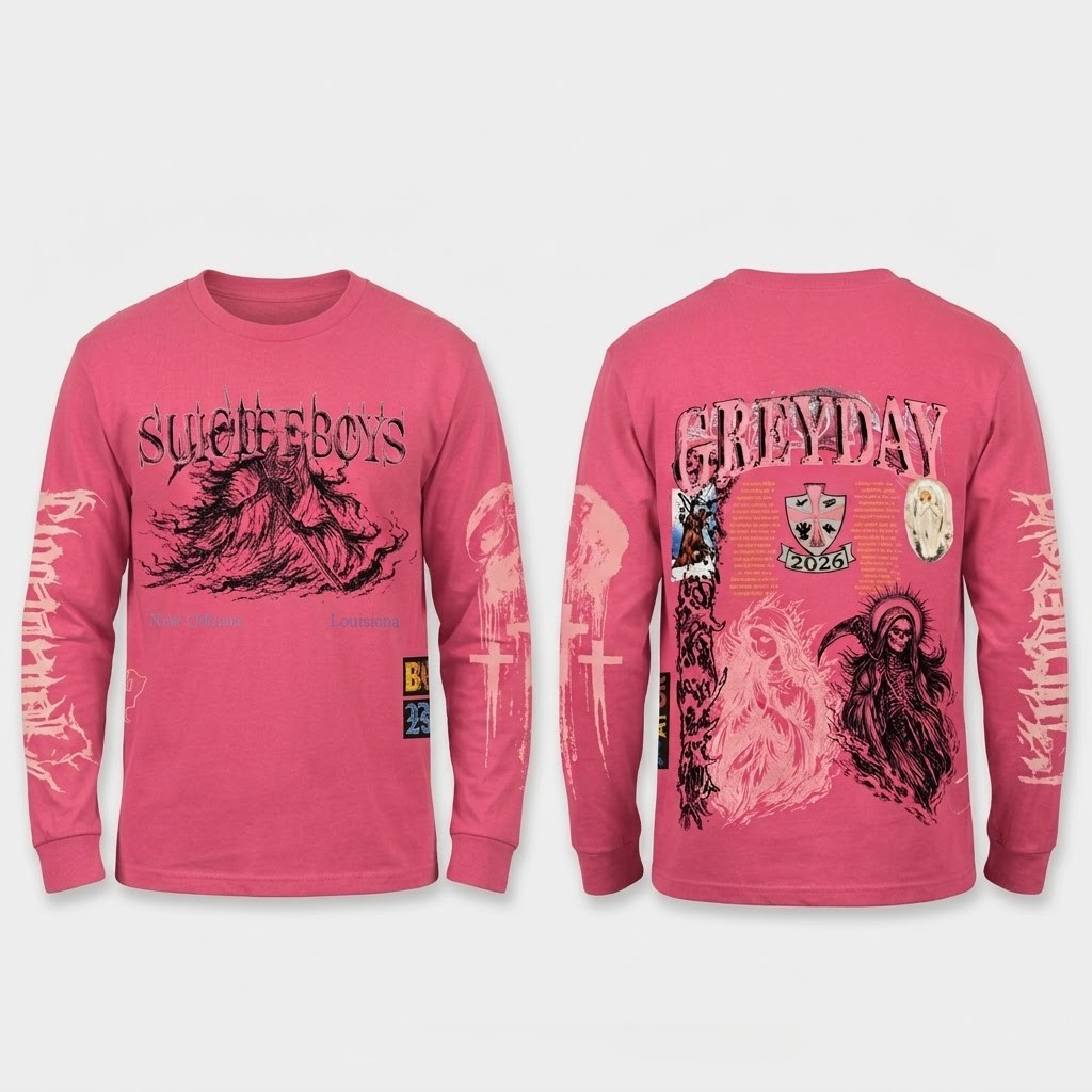 SuicideboyS Greyday 2026 Tour Grim Reaper Pink Zip Up Hoodie SuicideboyS Merch Hip Hop Fan Gear - Image 3