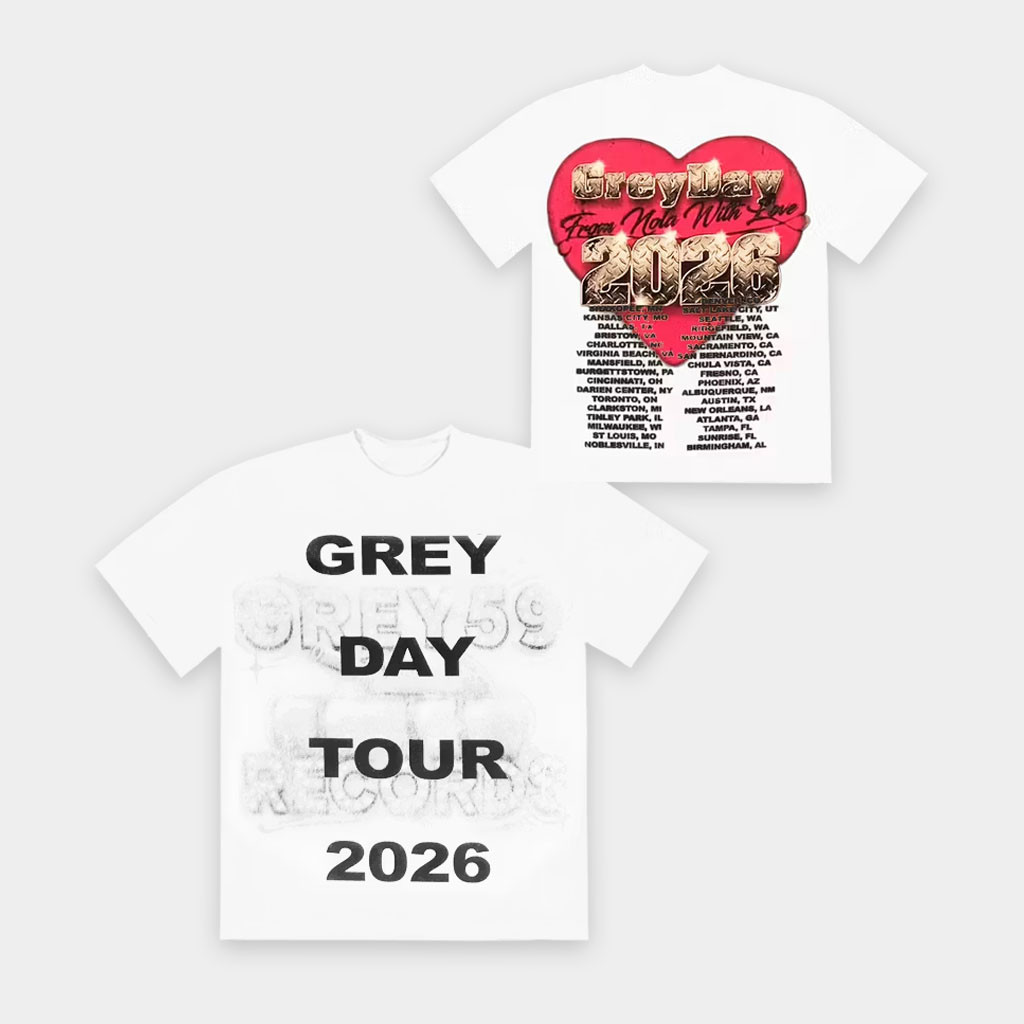 SuicideboyS Greyday 2026 Tour Merch Grey Day Tour 2026 Heart White T-Shirt Hip Hop Lover Gifts