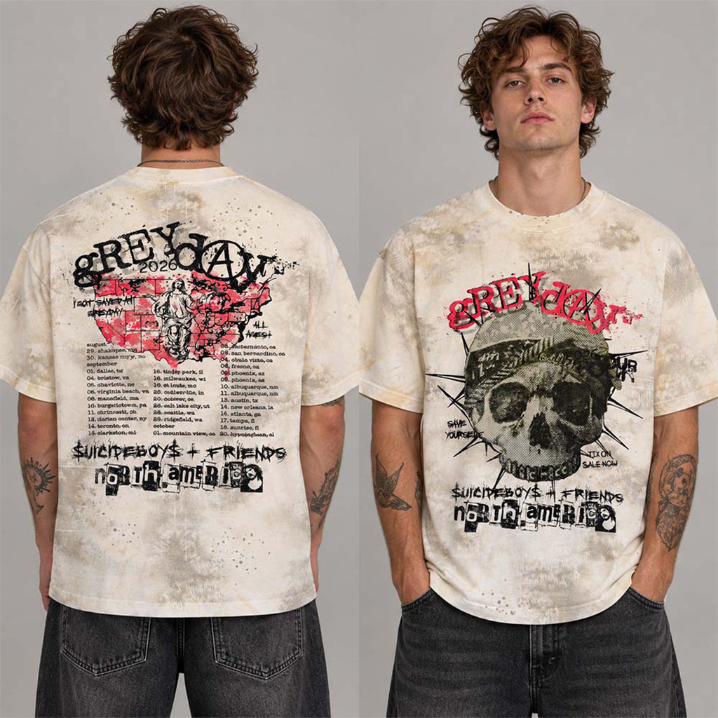 SuicideboyS Greyday 2026 Tour Skull Tie Dye T-Shirt SuicideboyS Merch Gifts For Music Lovers