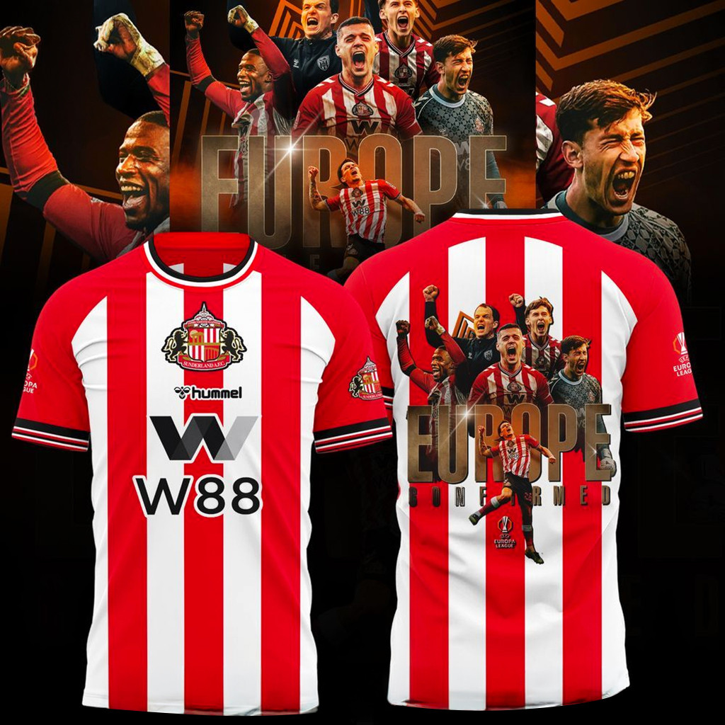 Sunderland AFC Europa League Confirmed 2026 T-Shirt Sunderland FC Merch Gift For Soccer Fans