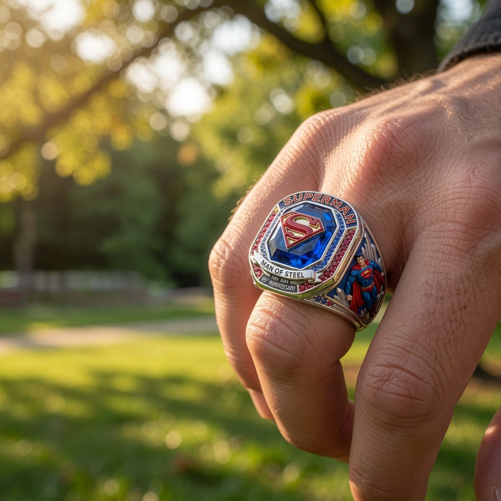 Superman Champion Ring Man Of Steel Merch Birthday Gift For Him
