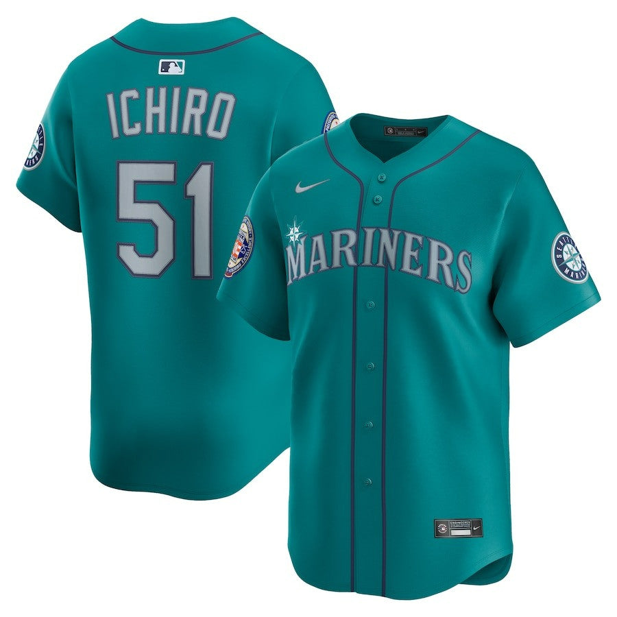 Suzuki Ichiro Seattle Mariners 2025 National Baseball Hall of Fame Home Limited Player Jersey - Aqua