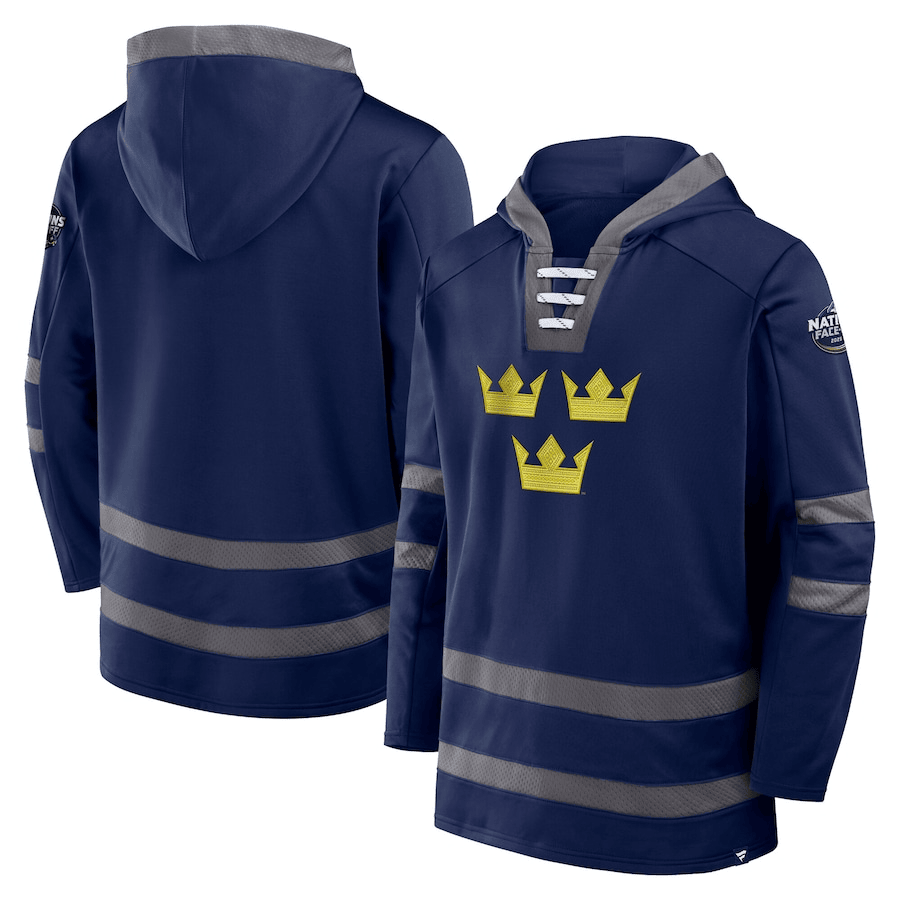 Sweden 2025 4 Nations Face-Off Inside Line Pullover Athletic Navy Hoodie