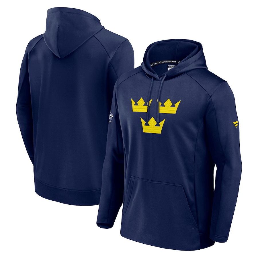 Sweden 2025 4 Nations Face-Off Pro Fleece Pullover Athletic Navy Hoodie