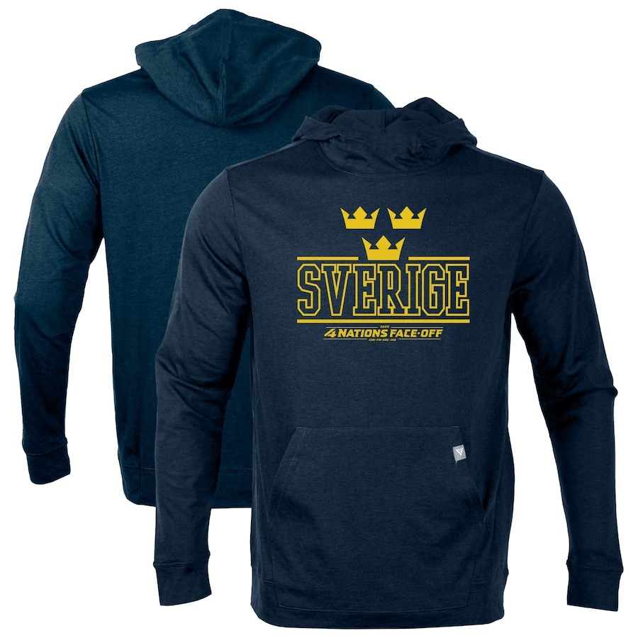 Sweden 2025 4 Nations Face-Off Thrive Pullover Navy Hoodie