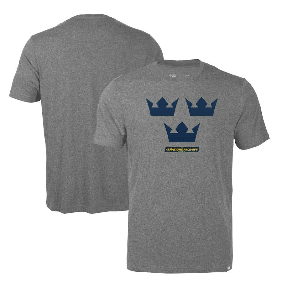 Sweden 2025 4 Nations Face-Off Thrive Tri-Blend Gray T-Shirt 1 Sweden 2025 4 Nations Face-Off Thrive Tri-Blend Gray T-Shirt