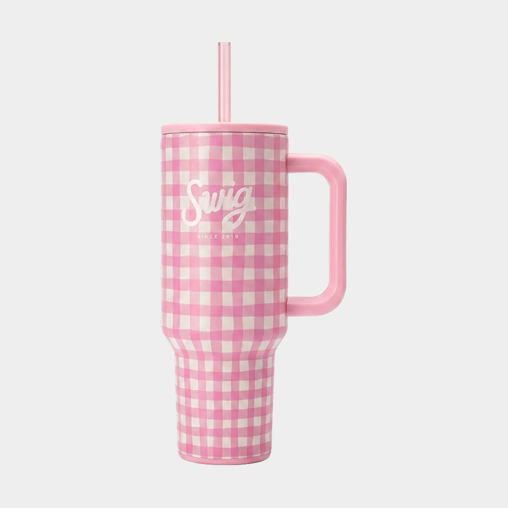 Swig Merch 2026 Pink Gingham Tumbler Best Birthday Gifts For Hers
