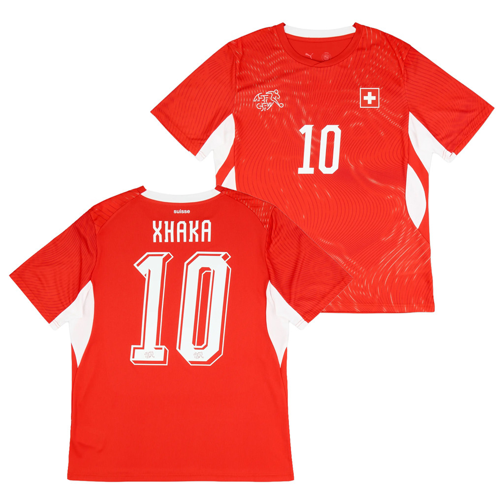 Switzerland World Cup Merch 2026 27 Xhaka #10 Switzerland Home Jersey FIFA Merch Gift For Fans