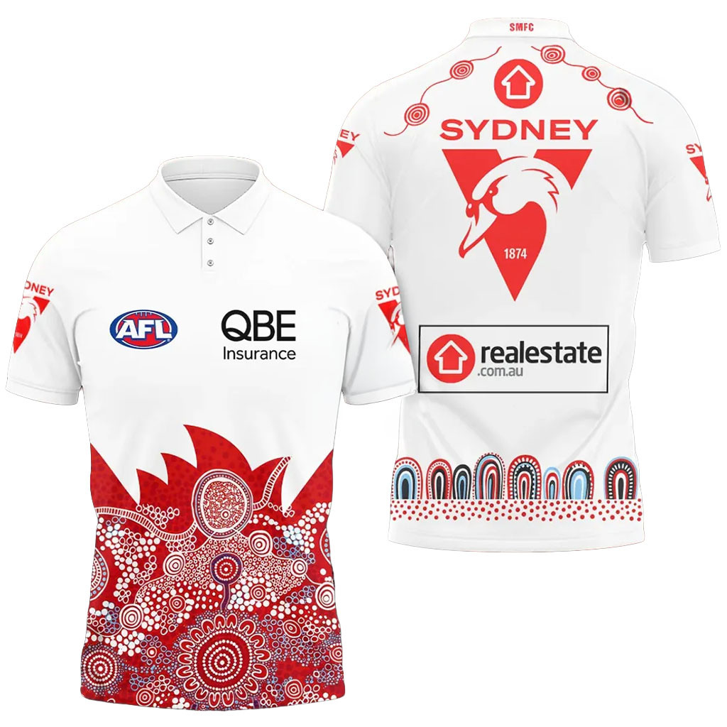 Sydney Swans AFL Indigenous 2026 Polo Shirt Sydney Swans Merch Present For Football Fans