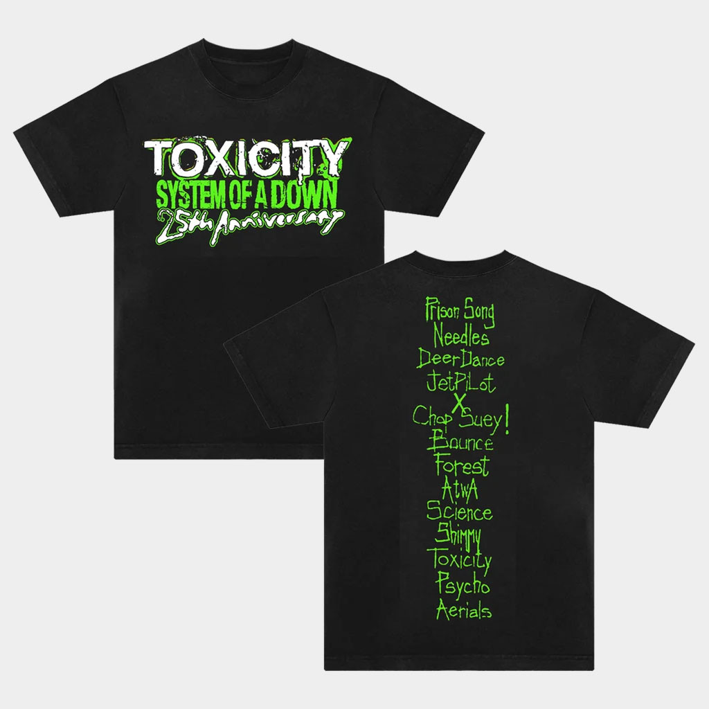 System Of A Down Merch 2026 Toxicity 25 Tracklist T-Shirt SOAD Gift Gift For Music