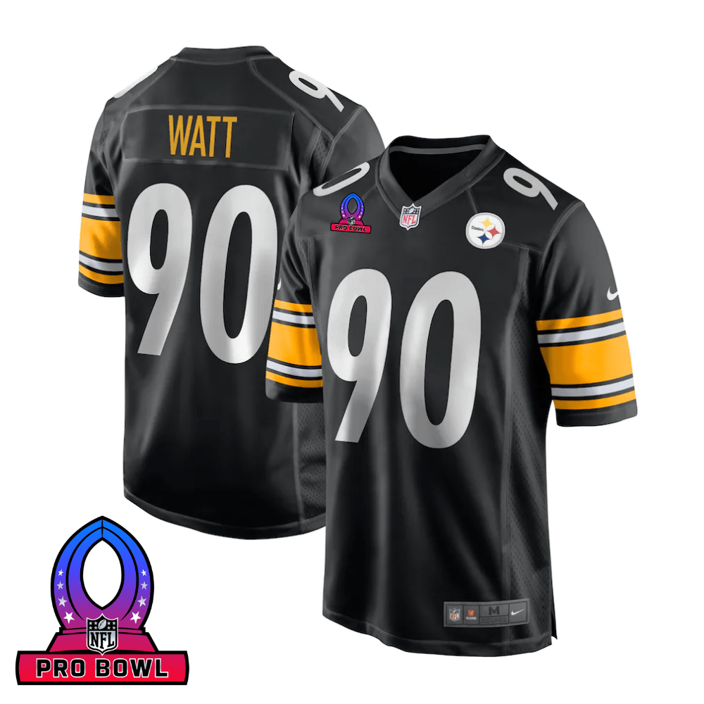 T.J. Watt Pittsburgh Steelers 2025 Pro Bowl Patch Game Men Jersey - Black