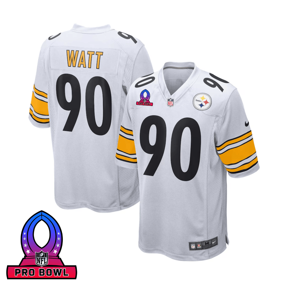 T.J. Watt Pittsburgh Steelers 2025 Pro Bowl Patch Game Men Jersey - White