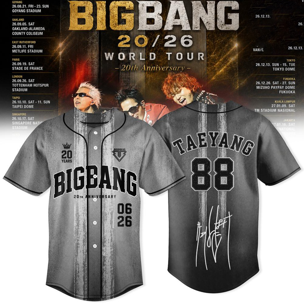 Taeyang Jersey #88 BIGBANG 20Th Anniversary World Tour Merch VIP Kpop Gear Gifts For Fans