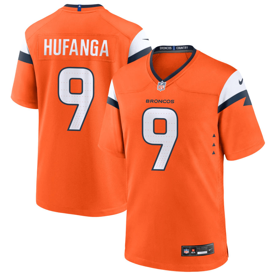 Talanoa Hufanga Denver Broncos 2025 Game Jersey - Orange