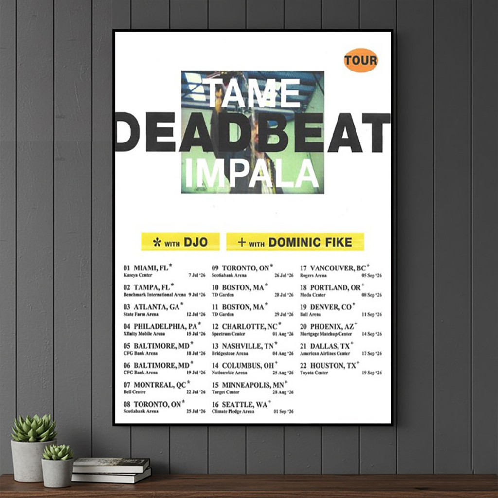 Tame Impala Deadbeat US Tour 2026 Poster Tame Impala Merch Best Gifts For Music Lovers