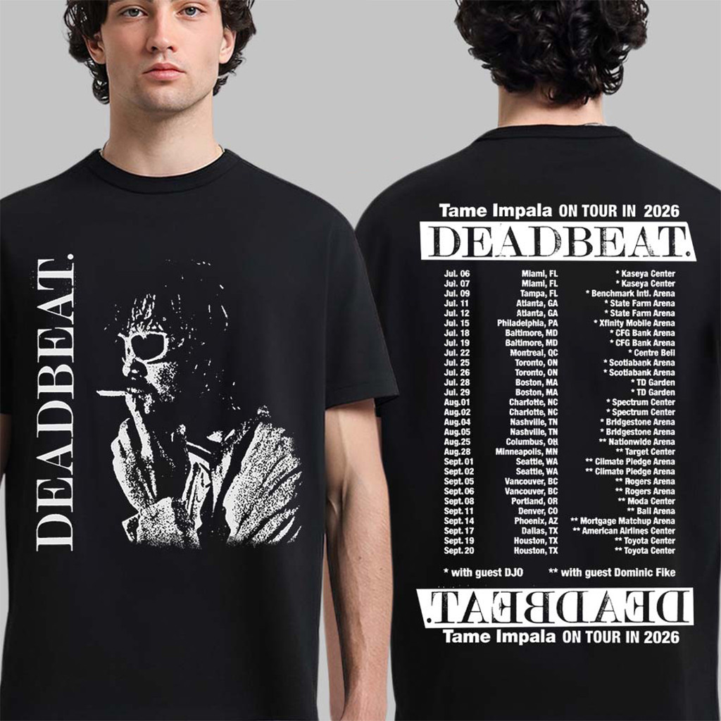 Tame Impala With Djo Deadbeat Tour 2026 Merch Portrait Smoking T-Shirt Gifts For BFF
