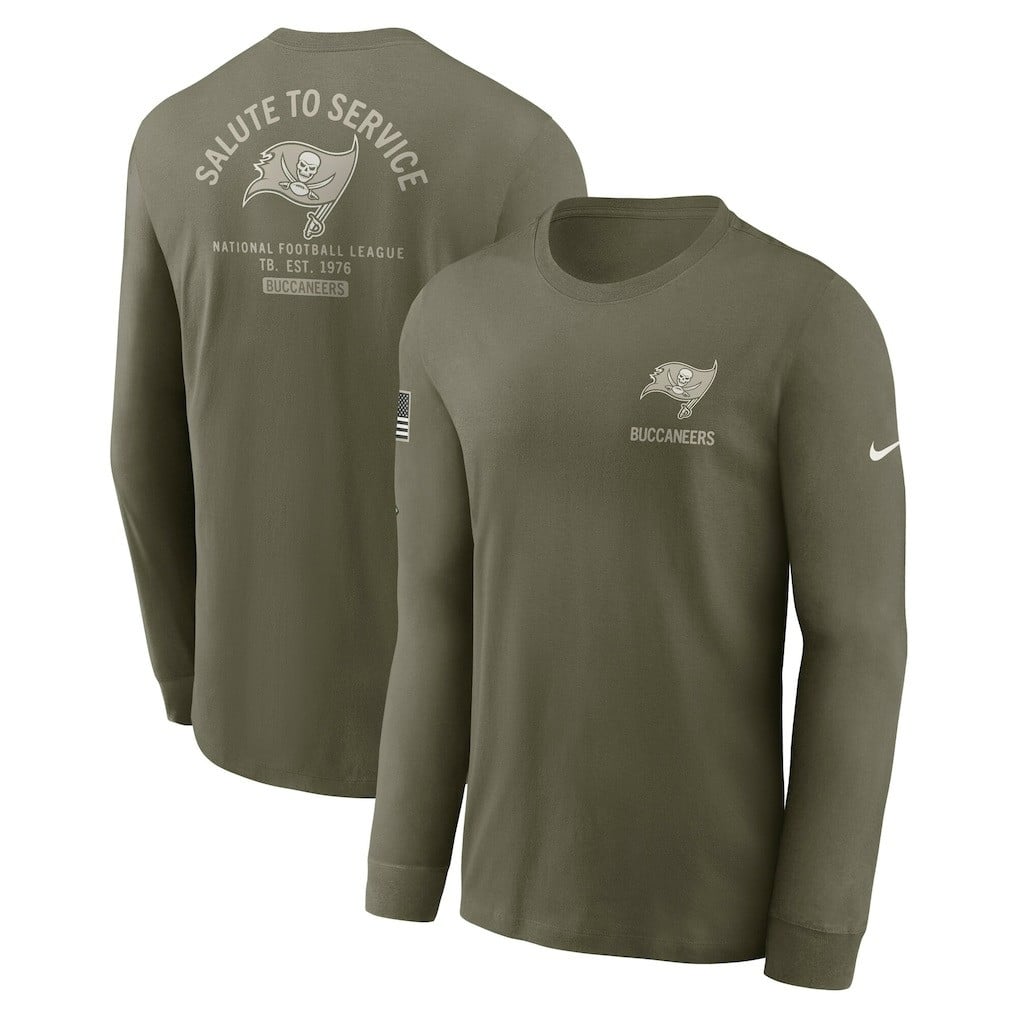 Tampa Bay Buccaneers 2025 Salute to Service Sideline Long Sleeve T-Shirt - Olive