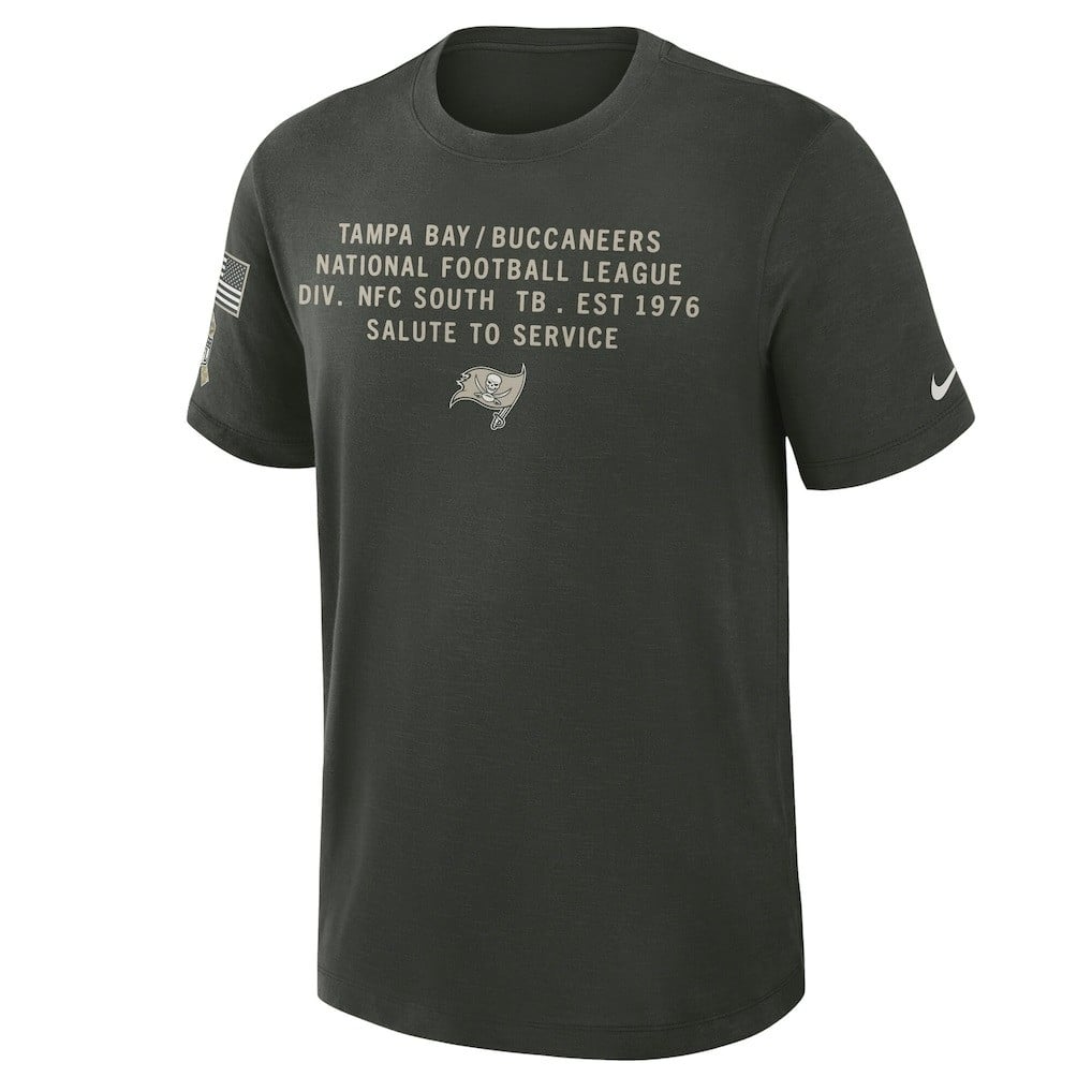 Tampa Bay Buccaneers 2025 Salute to Service Sideline Slub Dri-FIT T-Shirt - Dark Green - Image 2